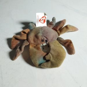 Ty Beanie Baby Teenie Claude Crab, Tie dye Multi Colored vintage